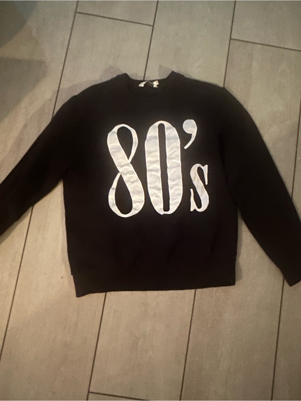 Eleven Paris Black Crewneck Sweater with White "80's" Graphic